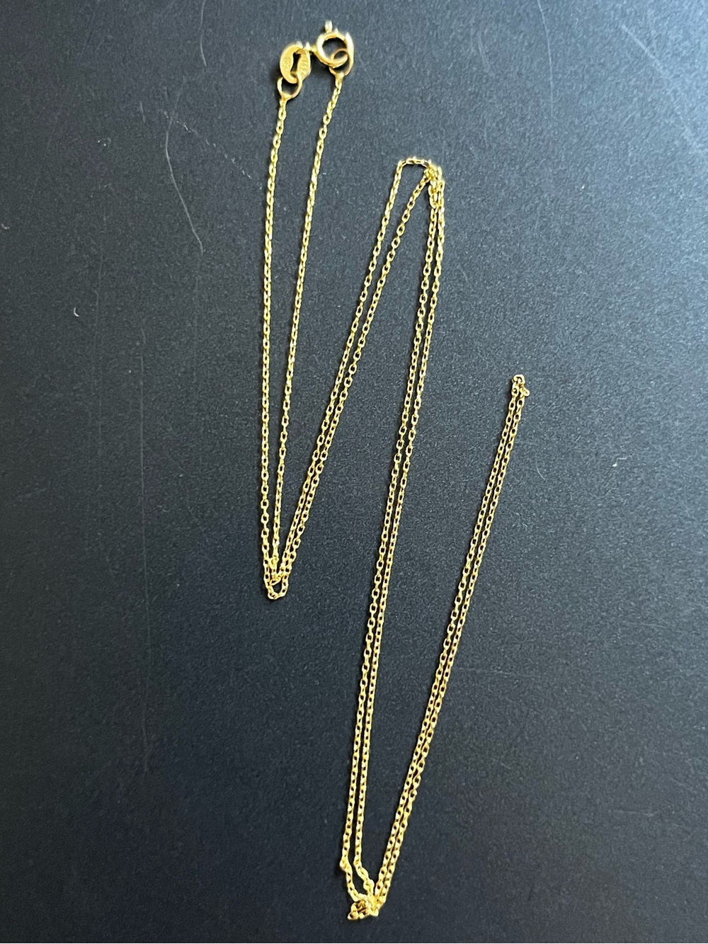 Solid 14K Yellow Gold 1mm Rolo Chain Necklace 22” - Women Jewelry